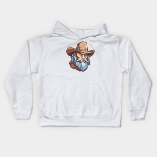 Old American trapper, wild west Kids Hoodie